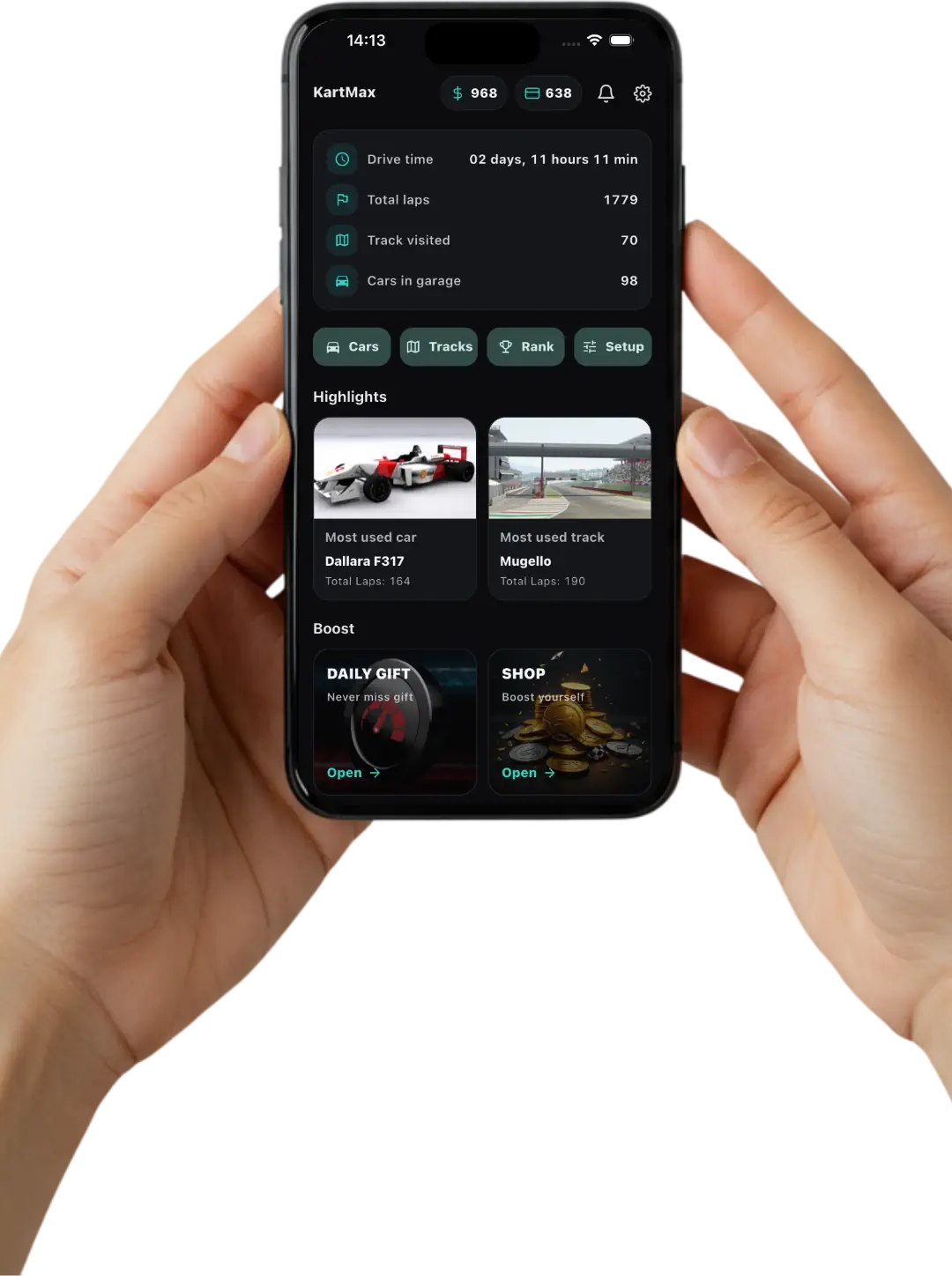 Simracer mobile app